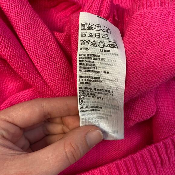 Abercrombie & Fitch Wool Blend Sweater Womens Size M Hot Pink Preppy‎ - Picture 9 of 10